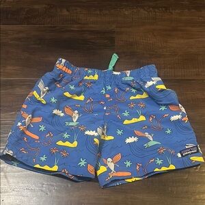 Patagonia Kids' Blue Surf Print Shorts